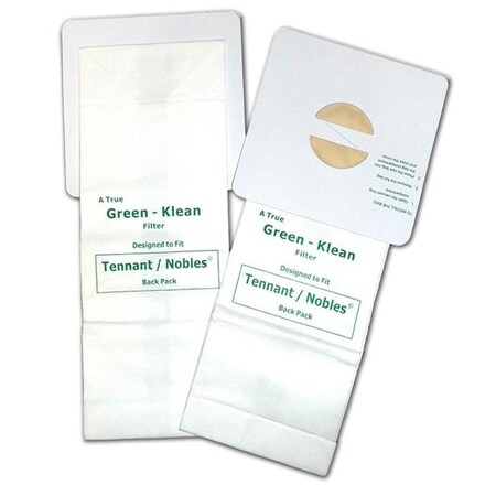 Green Klean Green Klean GK-Ten-BacPK Tennant Nobles Portapac & Models 3050; 3000 & 3040 Replacement Vacuum Bags - 10 per Case - Case of 10 GK-TenBacPak